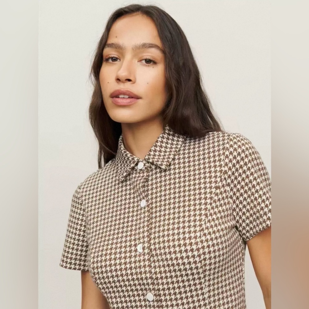 NEW Reformation Reiss Checked Button-Front Knit Two Pieces Set - Picture 2 of 11